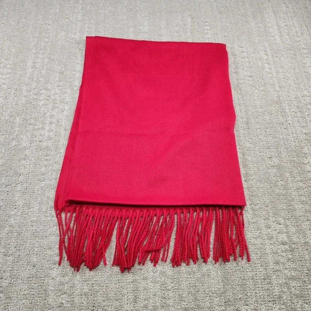 Halara Scarf Knit Fringe Casual Red One Size